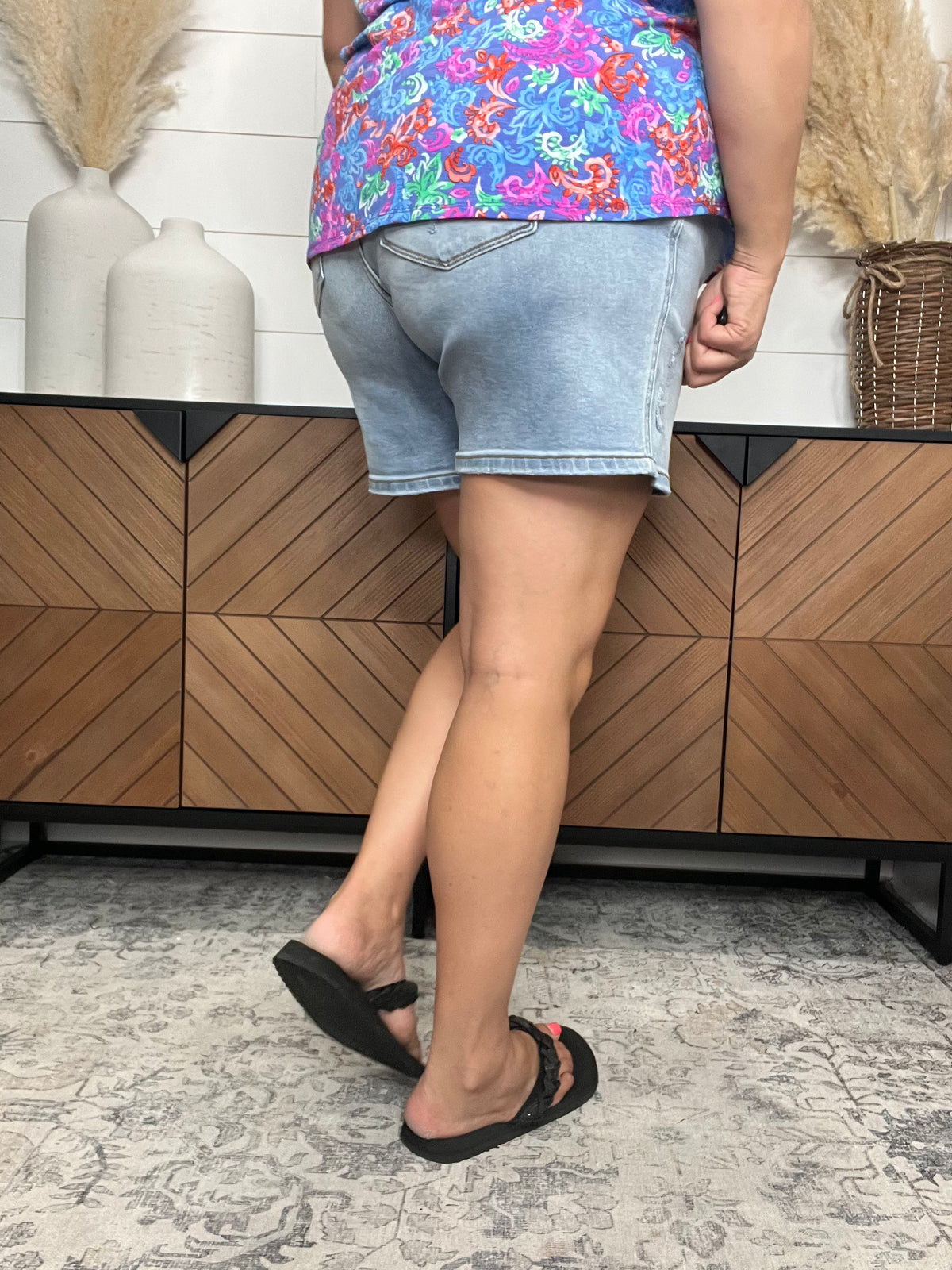 Judy Blue "Don't Get Caught" Vintage Light Wash Dad Shorts