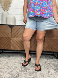 Judy Blue "Don't Get Caught" Vintage Light Wash Dad Shorts