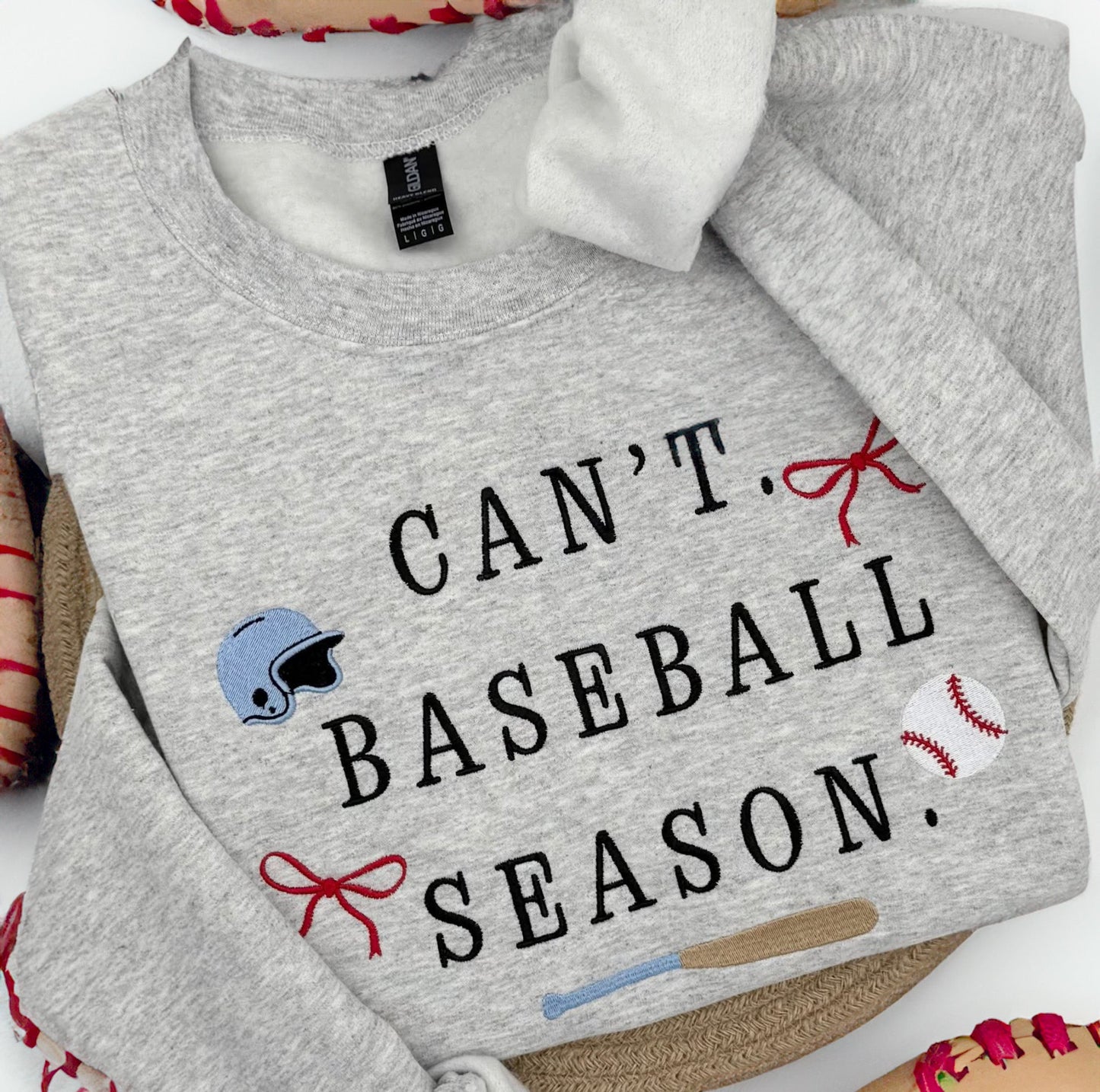 Can’t baseball season embroidery
