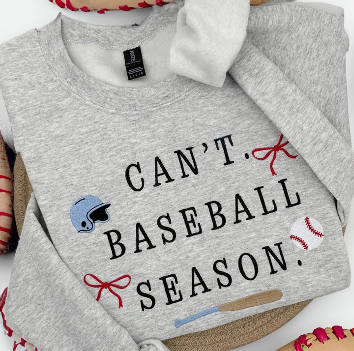 Can’t baseball season embroidery