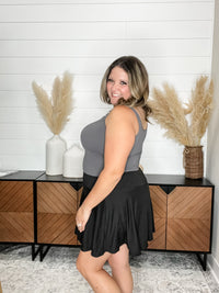 "The Kenzie" Buttery Soft Skort (Black)
