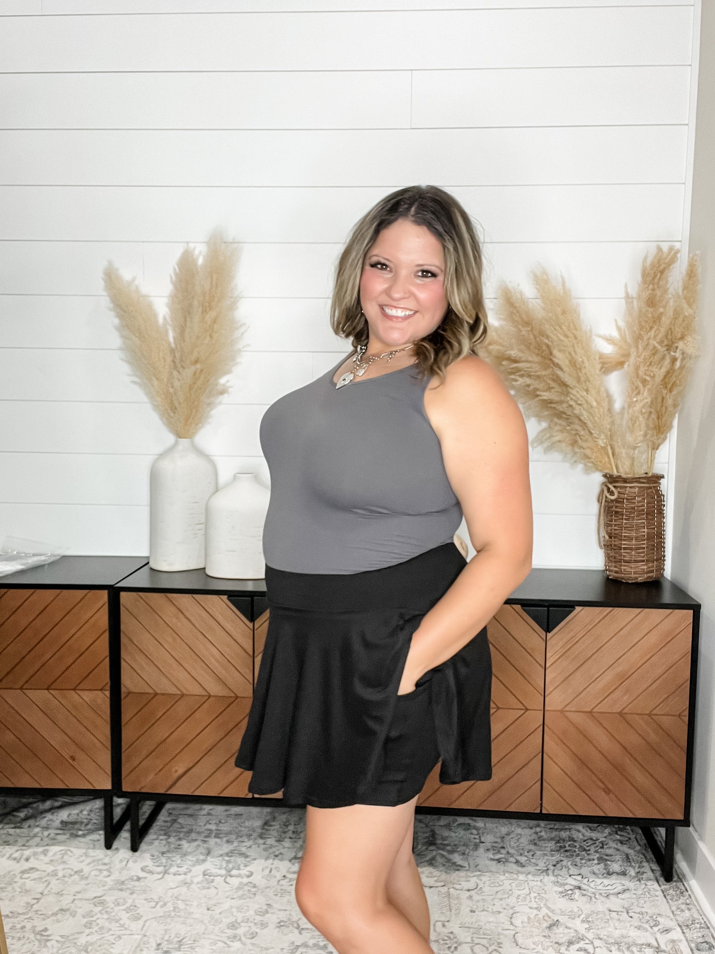"The Kenzie" Buttery Soft Skort (Black)