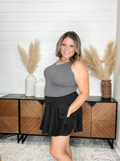 "The Kenzie" Buttery Soft Skort (Black)