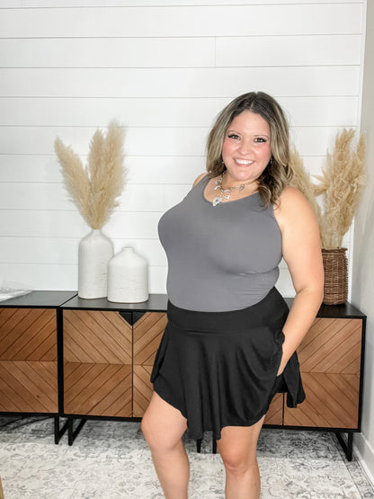 "The Kenzie" Buttery Soft Skort (Black)