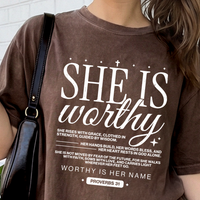 JOCOink She is worthy, espresso, gildan | Lola Monroe Boutique