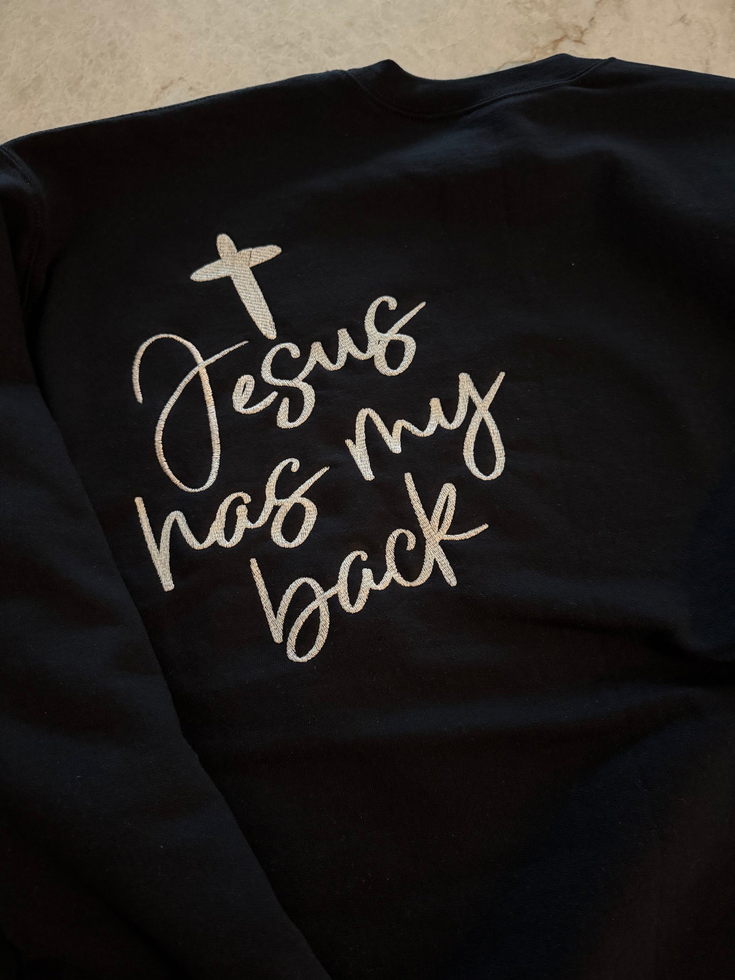 Jesus has my back (embroidered)
