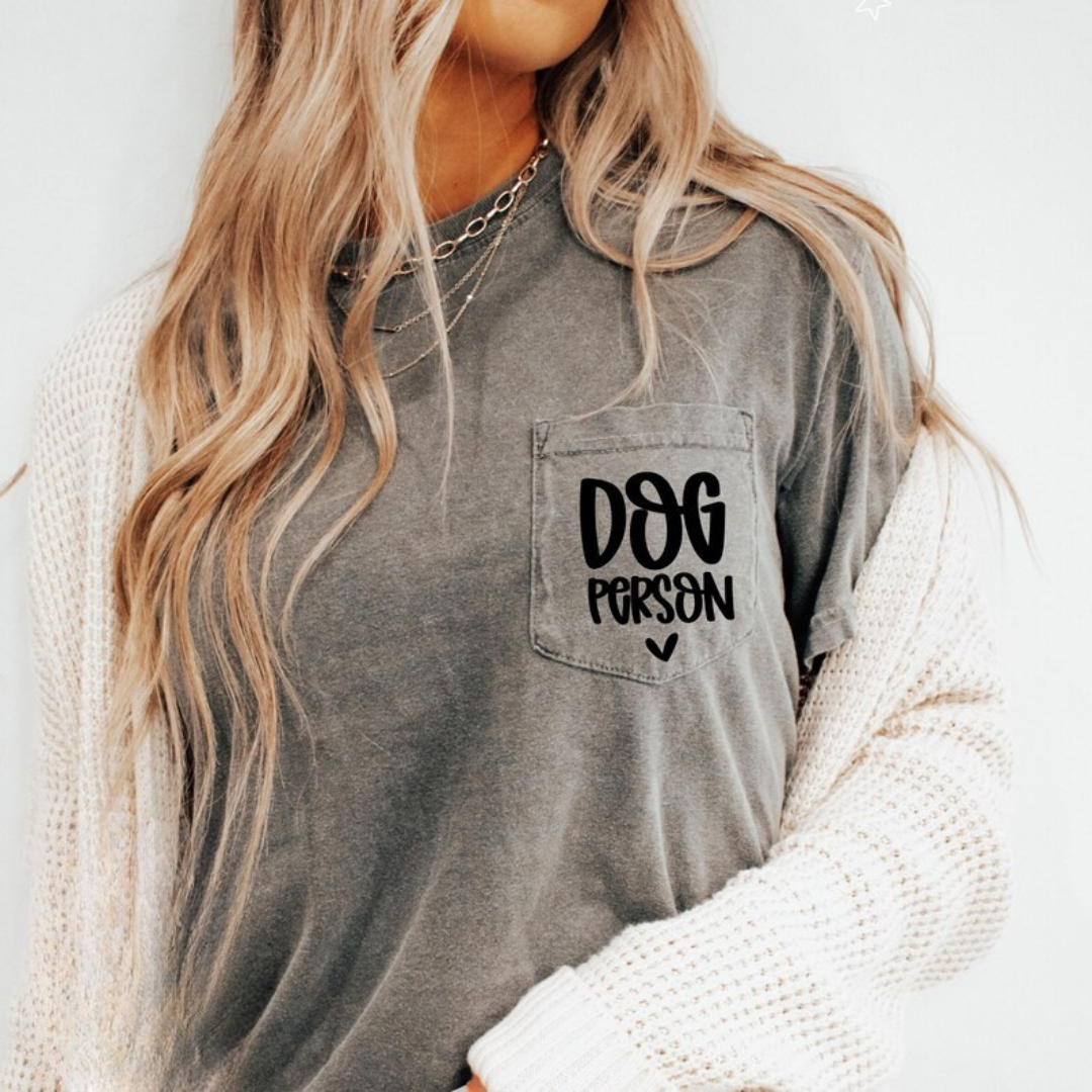 Dog person pocket tee