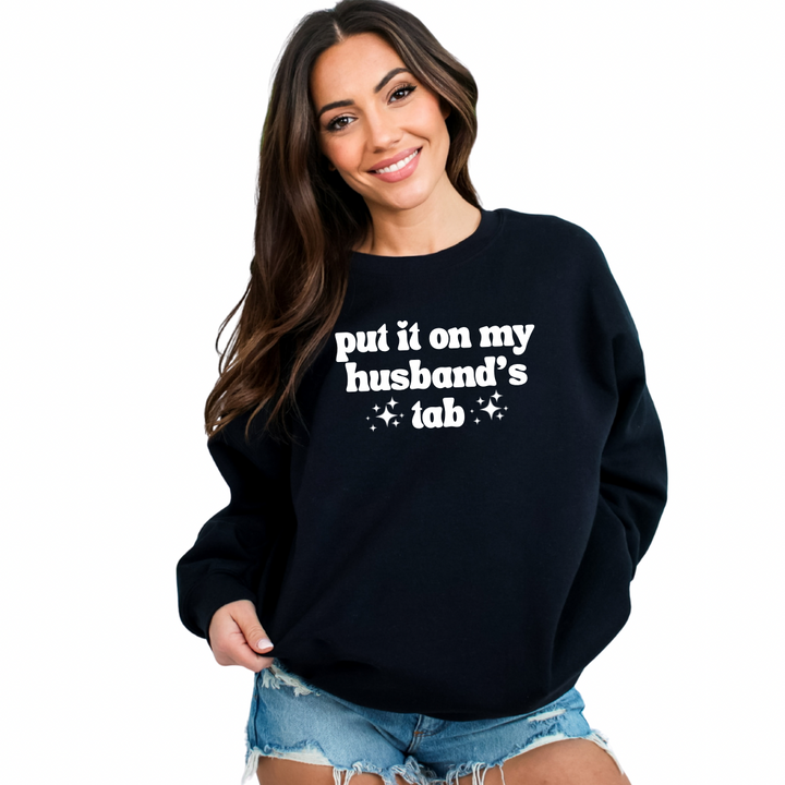 Put it on my husbands tab