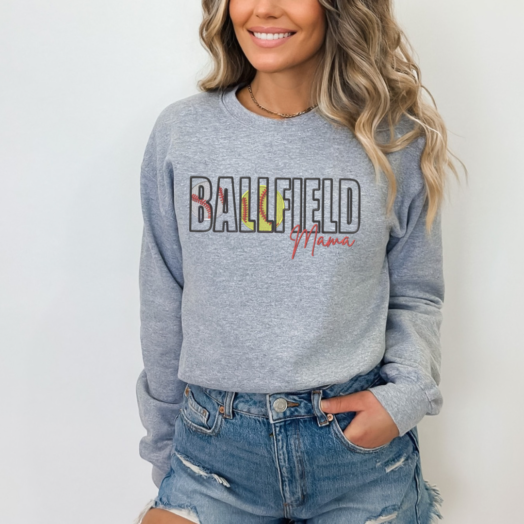 Embroidered ballfield mama