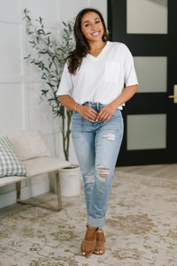 Judy Blue "The Most Wonderful" Patch Pocket Boyfriend Jeans