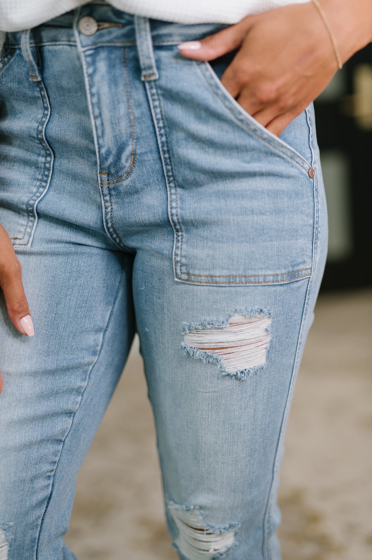 Judy Blue "The Most Wonderful" Patch Pocket Boyfriend Jeans