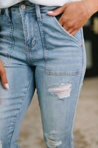 Judy Blue "The Most Wonderful" Patch Pocket Boyfriend Jeans