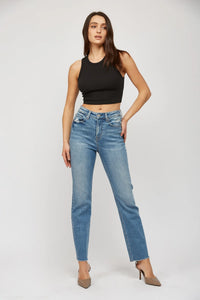 Mica Denim "Serena" Petite Straight Leg Jeans