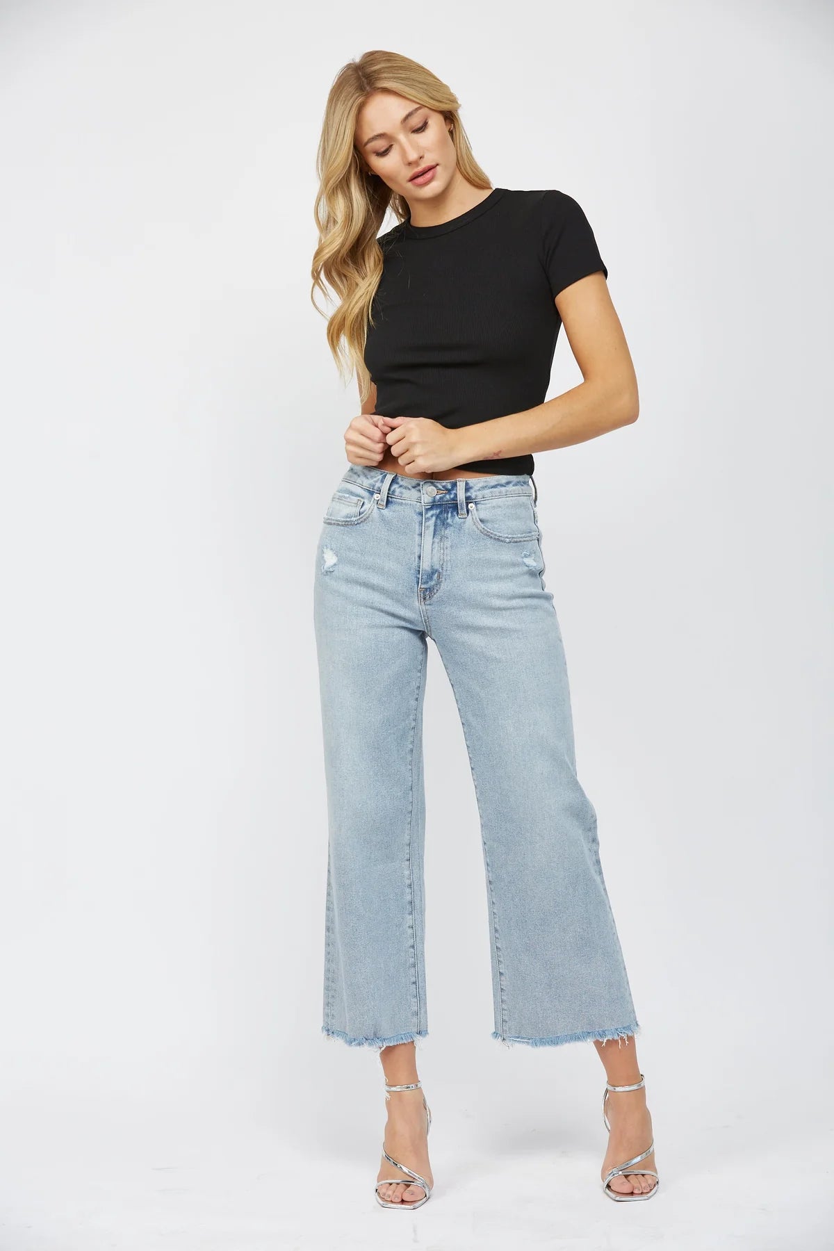 Mica Denim "Precious" Ankle Wide Leg Jeans