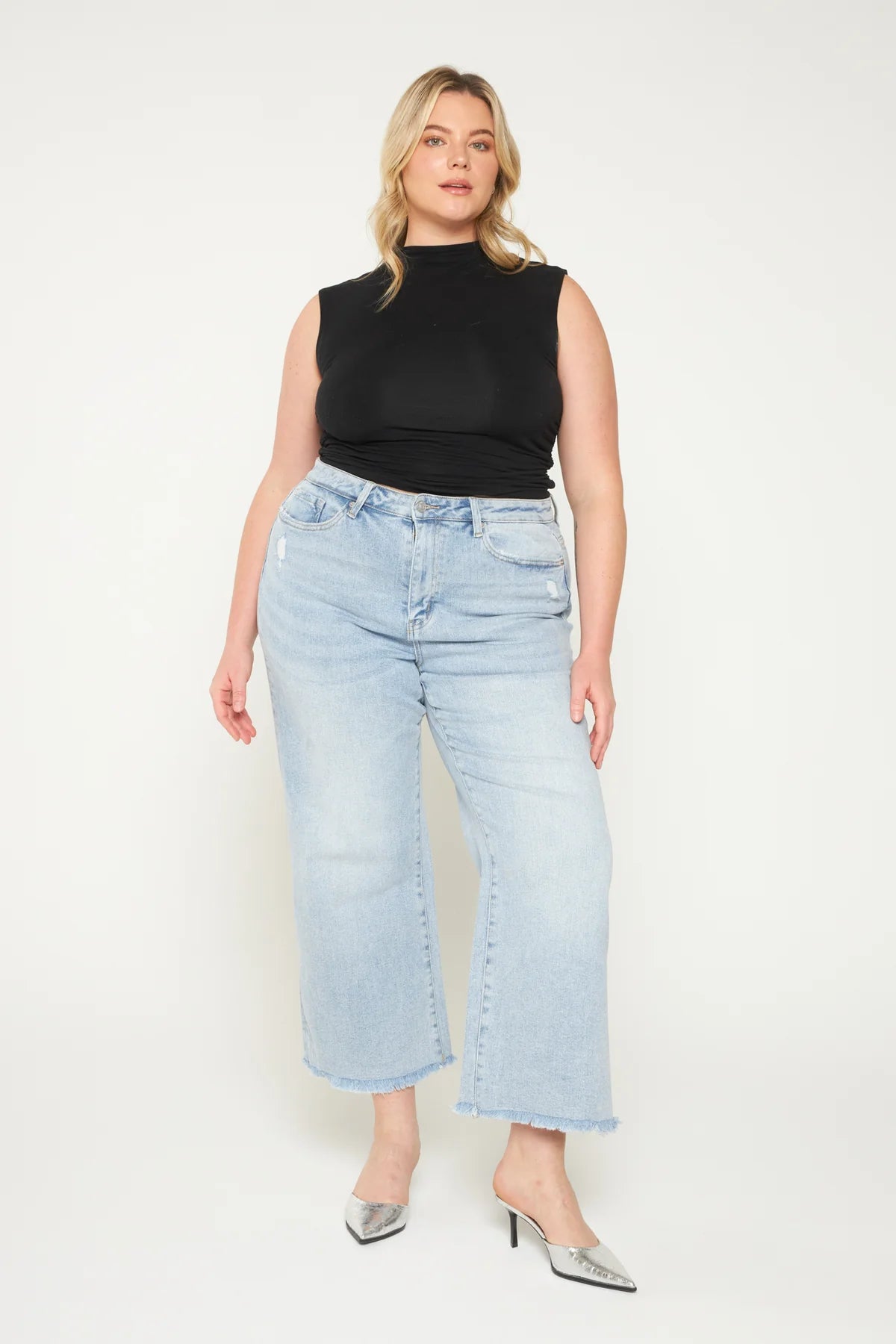 Mica Denim "Precious" Ankle Wide Leg Jeans