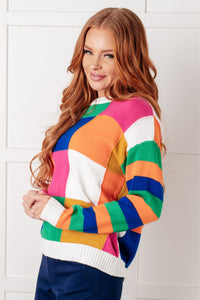 "Yes Please" Color Block Sweater