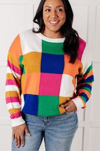 "Yes Please" Color Block Sweater