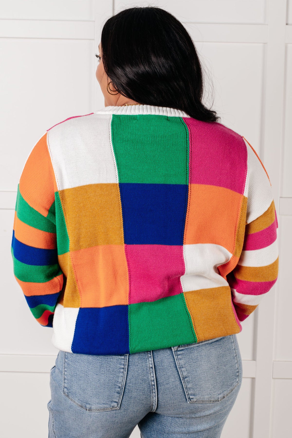 "Yes Please" Color Block Sweater