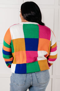 "Yes Please" Color Block Sweater