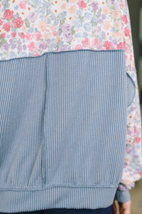 Haptics "Mercury" Long Sleeve Floral Pullover