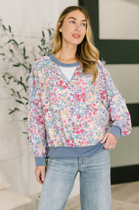 Haptics "Mercury" Long Sleeve Floral Pullover