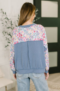 Haptics "Mercury" Long Sleeve Floral Pullover