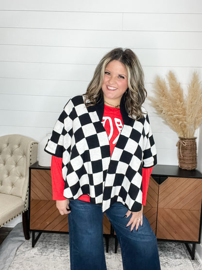 "Finish Line" Checkered Cape