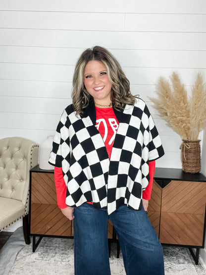 "Finish Line" Checkered Cape