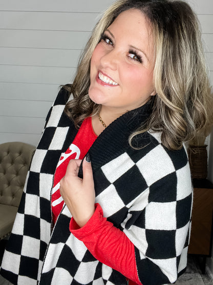 "Finish Line" Checkered Cape