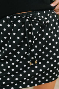 "Roslyn" Black and White Polka Dot Skort