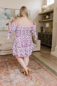"Speak Now" Bubble Tie Sleeve Smocked Bodice Dress