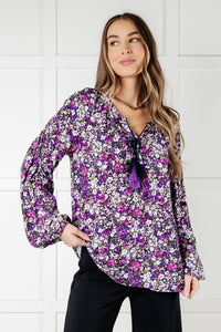 "The Morgan" Purple Floral Blouse