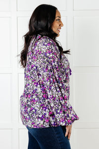 "The Morgan" Purple Floral Blouse