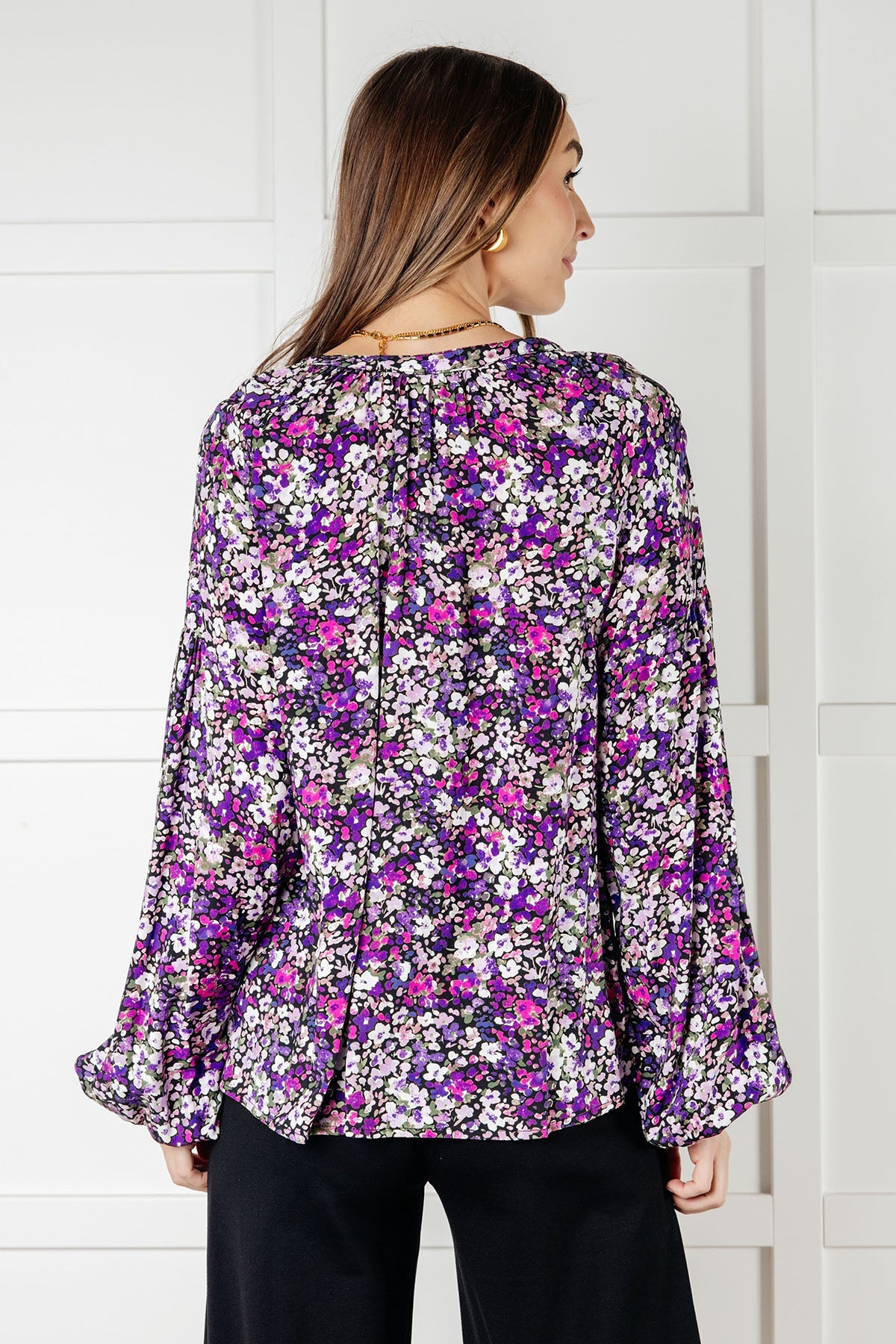 "The Morgan" Purple Floral Blouse
