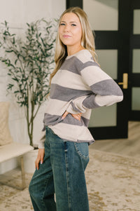"Take Me Back" Thick Stripe Pullover