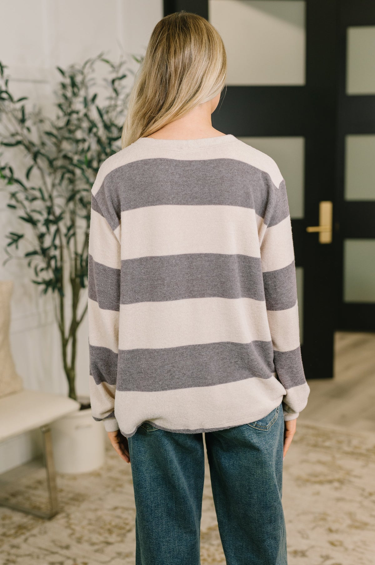 "Take Me Back" Thick Stripe Pullover