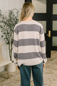 "Take Me Back" Thick Stripe Pullover