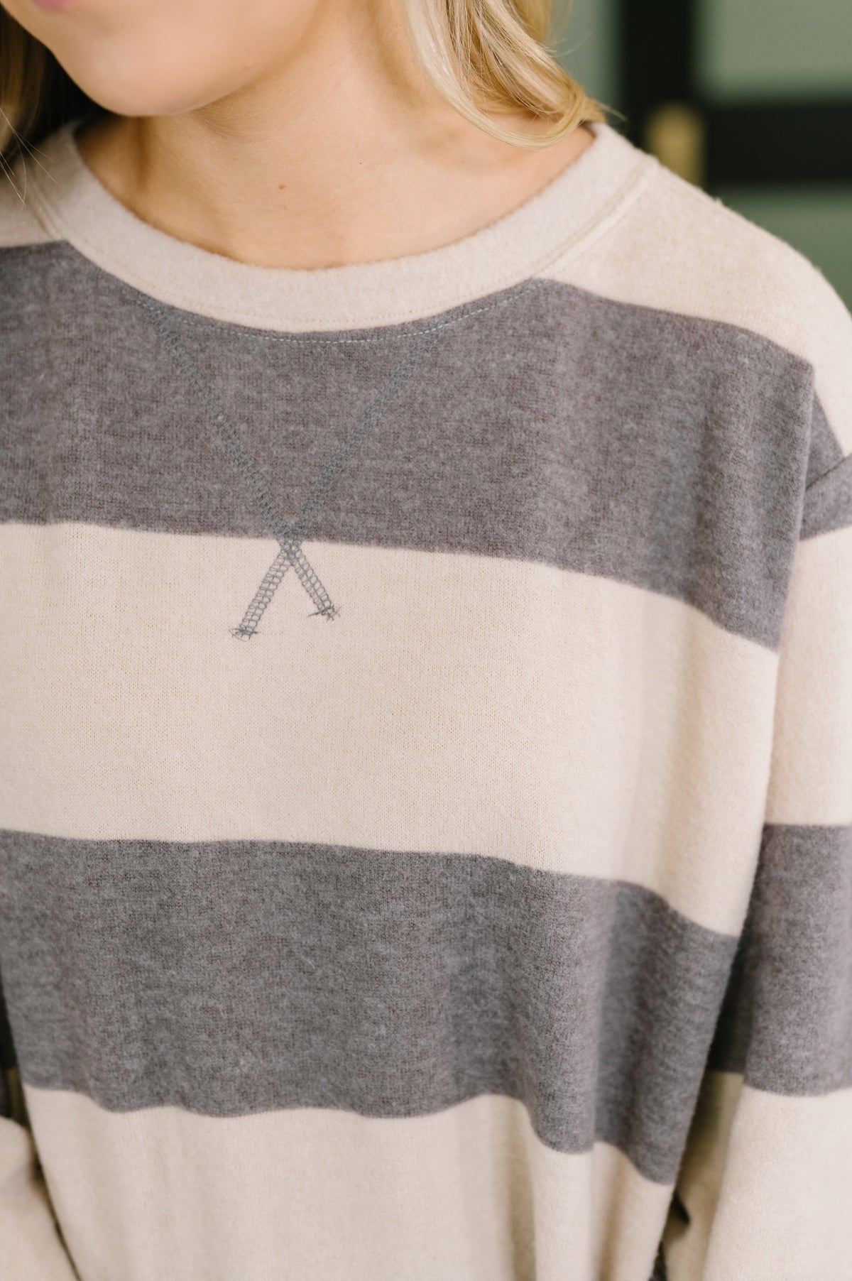 "Take Me Back" Thick Stripe Pullover