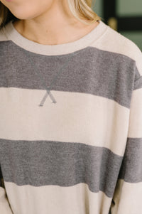 "Take Me Back" Thick Stripe Pullover