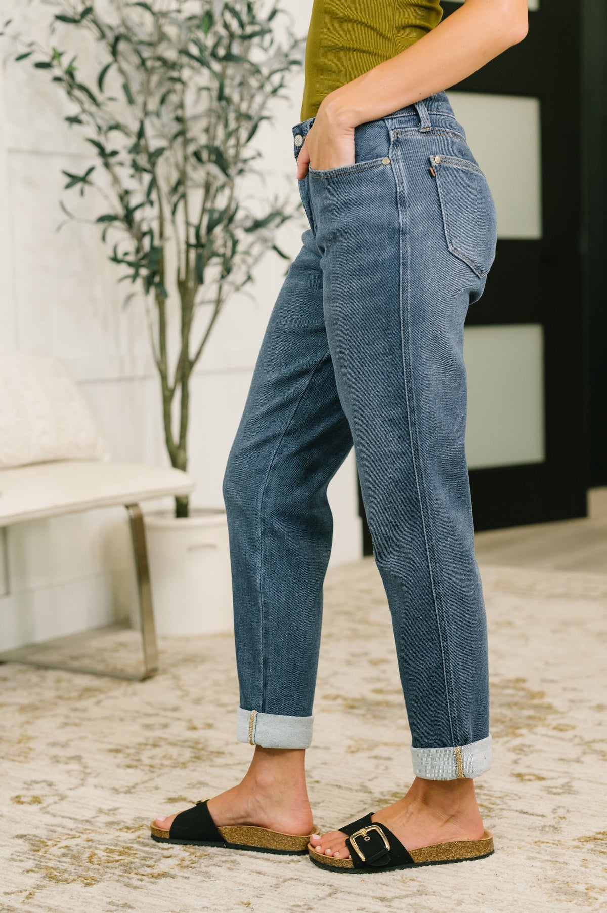 Judy Blue "Lioness" Dark Indigo Boyfriend Jean