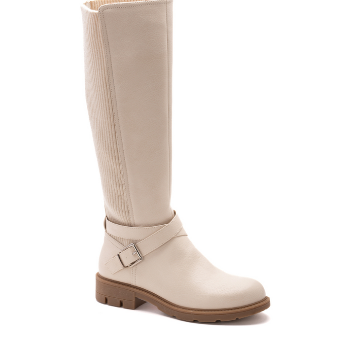 "Hayride" Corky's Wide Calf Sweater Tall Boots (Ivory)
