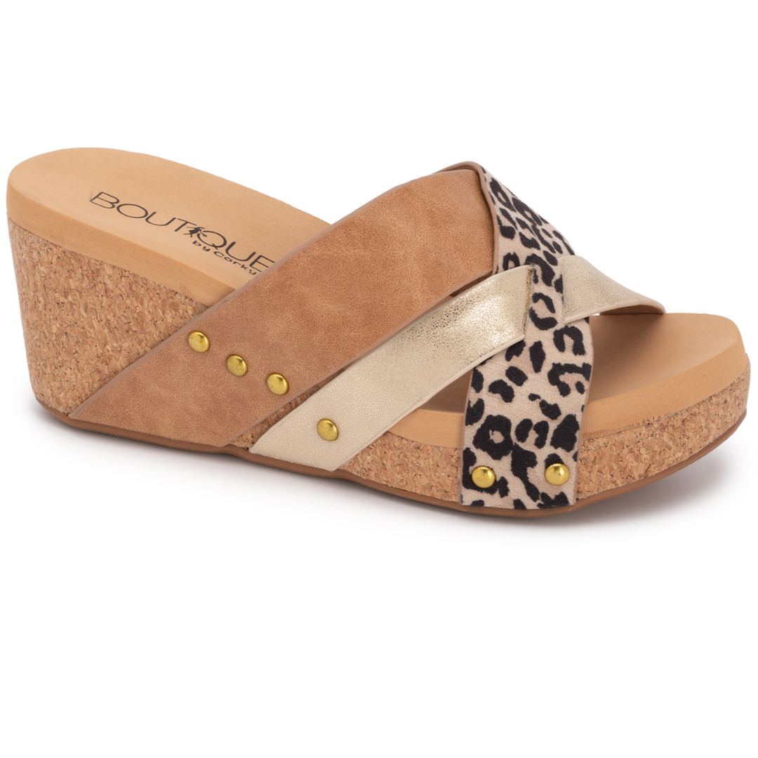 "Amuse" By Corkys Slip on Wedge (Leopard)