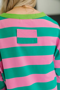 "Seaweed" Striped Sweatshirt