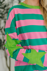 "Seaweed" Striped Sweatshirt