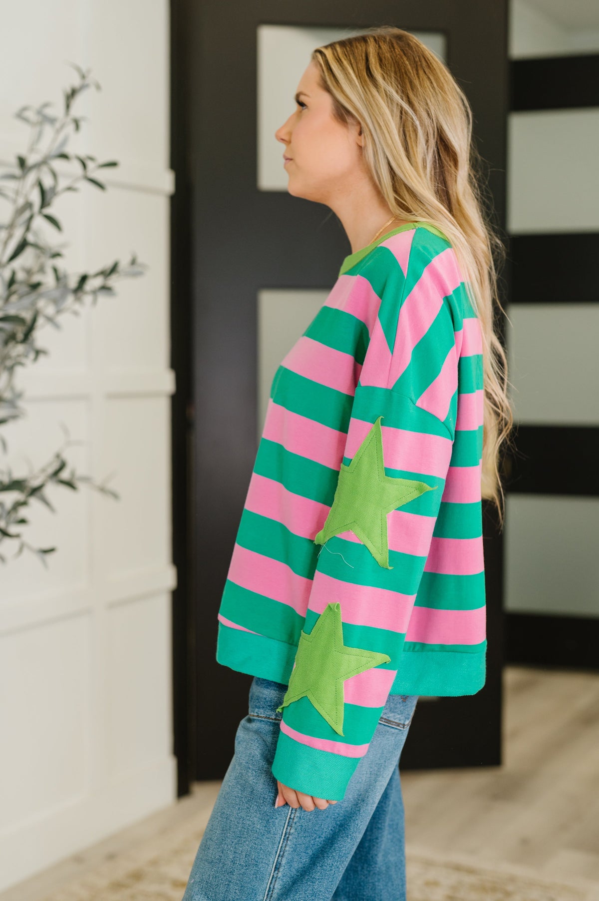 "Seaweed" Striped Sweatshirt