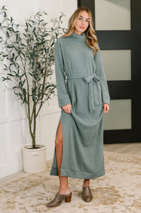 Dear Scarlett Travel Plush Knit Dress (Teal)