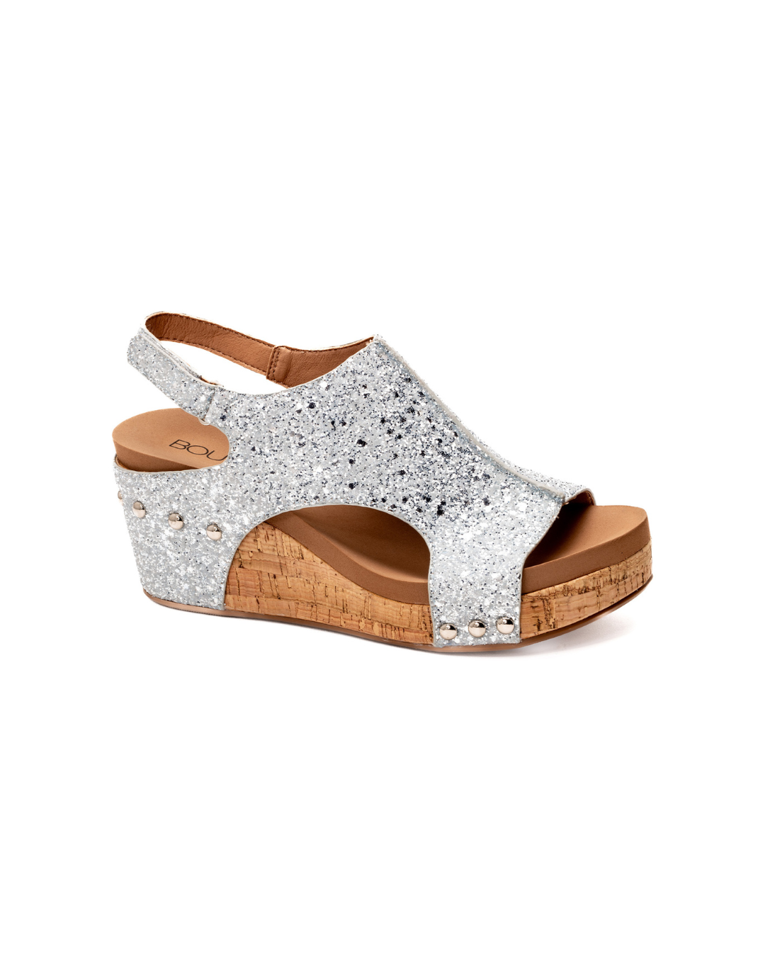 Corkys "Carley" Wedge Sandal (Light Blue New Glitter)