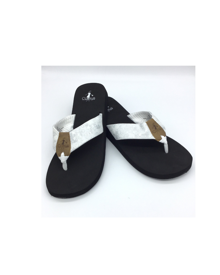 Corkys "Freedom" Flip Flop (White Stars)