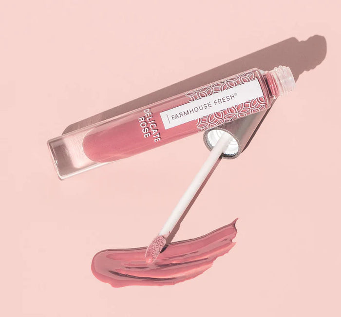 Farmhouse Fresh Vitamin Glaze Oil Infused Lip Gloss – Delicate Rose