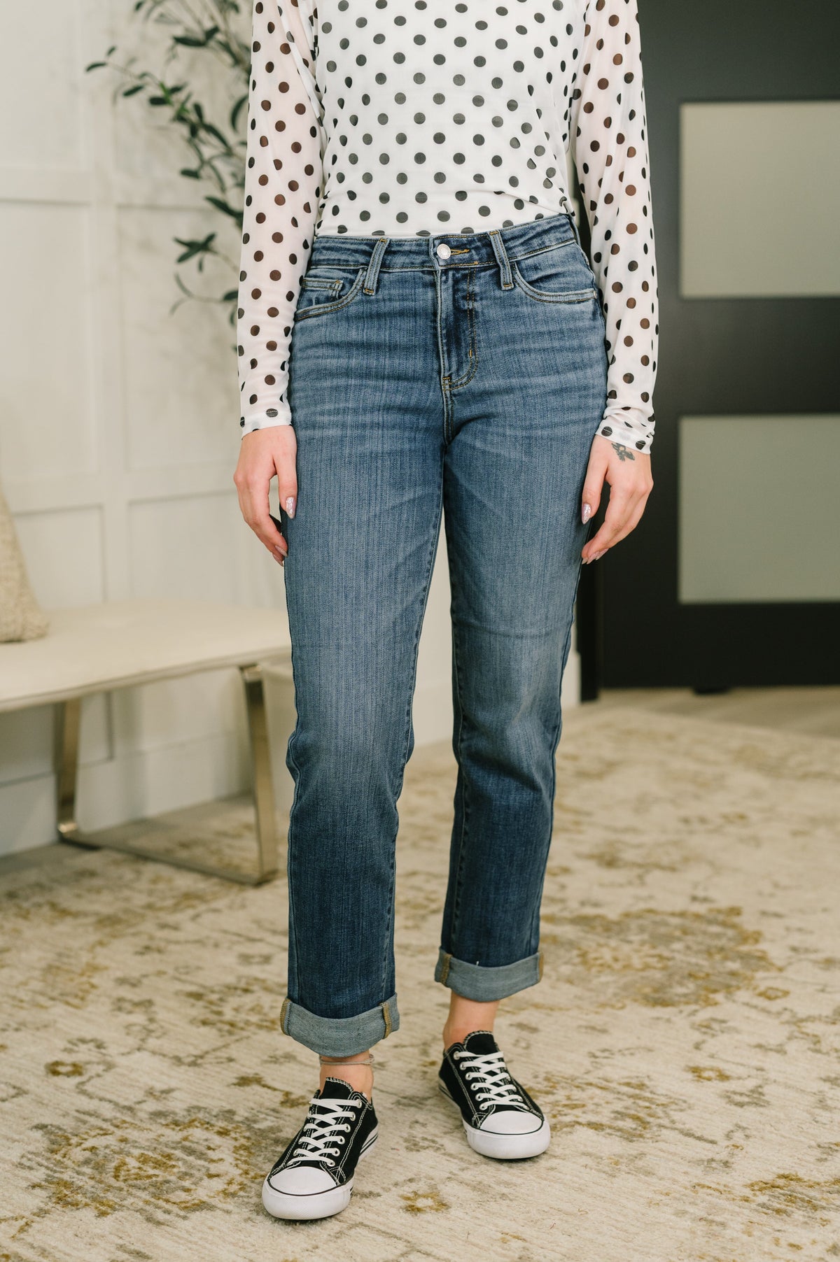 Judy Blue "Billie" Boyfriend Jean in Everyday Indigo